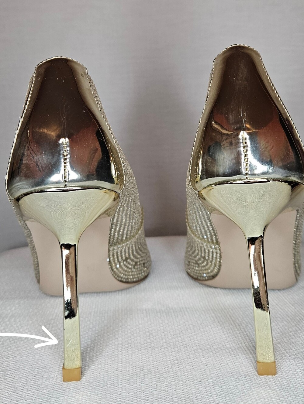 Steve Madden Classie Rhinestone Gold Clear Pumps Heels 7 NWOT Event Festival - Picture 6 of 12